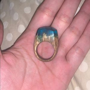 Handmade wood and resin ring